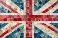 Mosaic tile pattern background of the Union Jack national flag of the United Kingdom Royalty Free Stock Photo