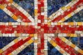 Mosaic tile pattern background of the Union Jack national flag of the United Kingdom Royalty Free Stock Photo