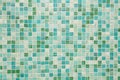 Mosaic tiles in green turquoise blue Royalty Free Stock Photo