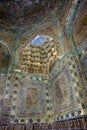 Mosaic tiles inside mausoleum at the Shah-i-Zinda Ensemble, Samarkand, Uzbekistan