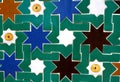 Mosaic tiles in the old Moorish style named Mudejar