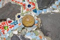 Mosaic tiles and pottery items