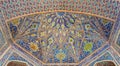 Mosaic in Tilya Kori Madrasah in Samarkand, Uzbekistan