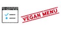 Todo Items Calendar Page Mosaic and Scratched Vegan Menu Seal with Lines