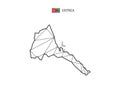 Mosaic triangles map style of Eritrea isolated on a white background. Abstract design for vector Royalty Free Stock Photo