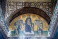 The mosaic: Virgin with Child flanked by Justinian I and Constan