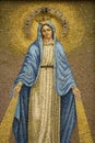 Mosaic of the Virgin Mary Wearing a Crown Royalty Free Stock Photo