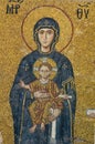Mosaic with Virgin Mother and Child - Hagia Sophia Royalty Free Stock Photo