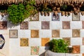 Mosaic wall by Antoni Gaudi in the Park Guell in Barcelona, Catalonia, Spain Royalty Free Stock Photo