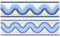 Mosaic wave ornament, seamless wavy border line with portuguese pattern, frame tessellation