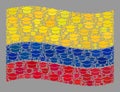 Graduation Waving Colombia Flag - Collage of Graduation Cap Items