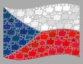 Waving Confirmation Czech Flag - Collage with Like Elements