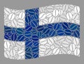 Coffee Waving Finland Flag - Mosaic of Coffee Grain
