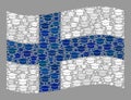 Graduation Waving Finland Flag - Collage of Graduation Cap Objects