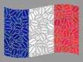 Coffee Waving France Flag - Collage with Coffee Grain