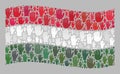 Waving Political Hungary Flag - Mosaic with Raised Voting Arms