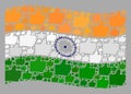 Waving Voting India Flag - Collage with Thumb Up Elements
