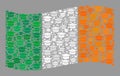 Graduation Waving Ireland Flag - Collage of Graduation Cap Items