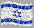 Waving Confirmation Israel Flag - Collage with Like Icons