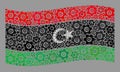 Waving System Libya Flag - Collage of Cog Objects