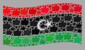 Waving Choice Libya Flag - Collage of Like Elements