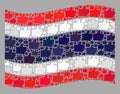 Waving Choice Thailand Flag - Mosaic with Like Icons