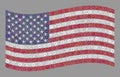 Waving System USA Flag - Mosaic with Cog Objects