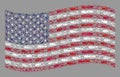Waving Virus Therapy USA Flag - Mosaic of Virus and Syringe Elements