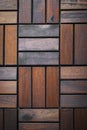 Mosaic wood texture wall panel as background. Wooden rectangular parquet, paneling pattern, natural surface Royalty Free Stock Photo