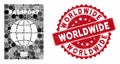 Mosaic World Passport with Scratched Worldwide Stamp