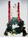 Mosaic of wreath and candles Royalty Free Stock Photo