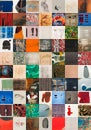 Mosaic of 7x10 of abstract square images. Unique set of squares Royalty Free Stock Photo