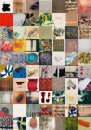 Mosaic of 7x10 of abstract square images. Unique set of squares Royalty Free Stock Photo