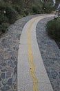 A mosaic yellow brick road at the Eden Project in Cornwall, England