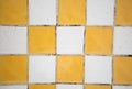 Mosaic yellow and white texture background