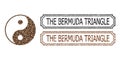 The Bermuda Triangle Scratched Stamps with Notches and Yin Yang Mosaic of Coffee Grain