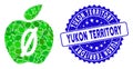 Mosaic Zero Calories Apple Icon with Distress Yukon Territory Seal Royalty Free Stock Photo