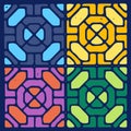 Mosaics color geometrical ornament