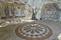 Mosaics Wall paintings in Serbian Orthodox Ostrog monastery in Montenegro. Royalty Free Stock Photo