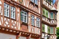 Mosbach, Germany - Part of facade of old historic timber framing building called `Palmsche Haus`