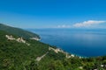 Moscenicka Draga - A panoramic view from above of the shore along Moscenicka Draga, Croatia Royalty Free Stock Photo