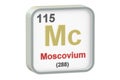 Moscovium chemical element, 3D rendering Royalty Free Stock Photo