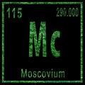 Moscovium Chemical Element, Green Edition Royalty Free Stock Photo