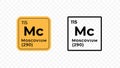 Moscovium, chemical element of the periodic table vector Royalty Free Stock Photo