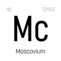 Moscovium, Mc, periodic table element