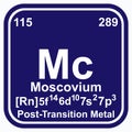 Moscovium Periodic Table of the Elements Vector illustration eps 10 Royalty Free Stock Photo