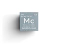 Moscovium. Post-transition metals. Chemical Element of Mendeleev\'s Periodic Table. 3D illustration