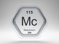 Moscovium symbol hexagon frame