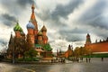 Moscow, Red square, cathedral Vasiliy Blessed, monument Minin and Pozharskiy