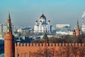 Kremlin Tower & Wall and Cathedral, Moscow, Russia